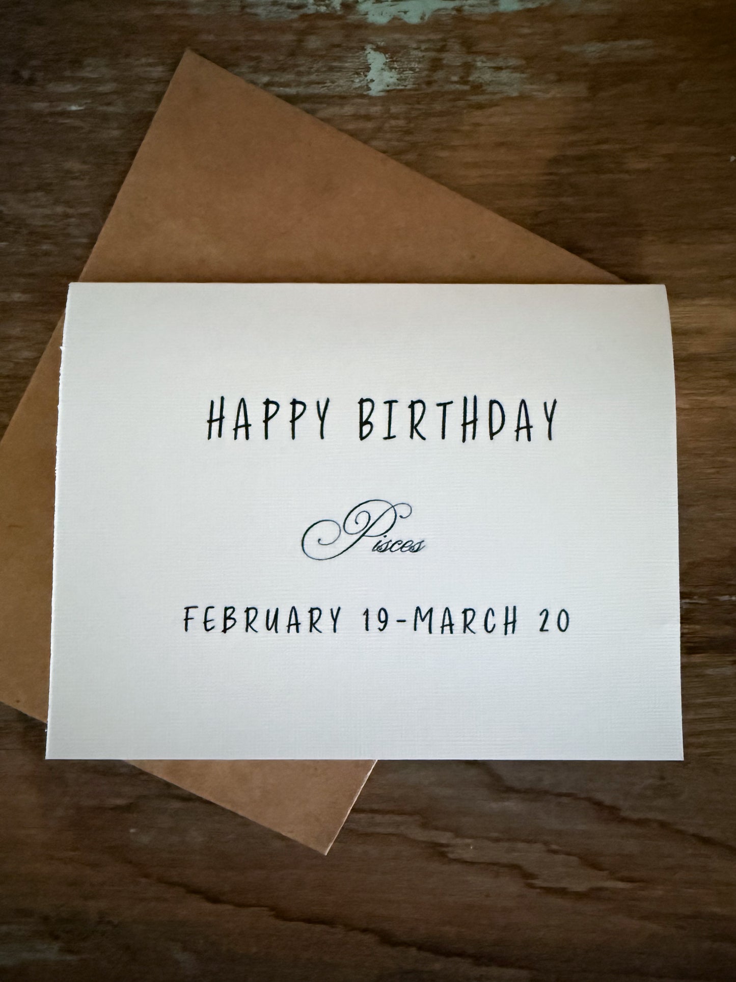 Happy Birthday Pisces Greeting Card