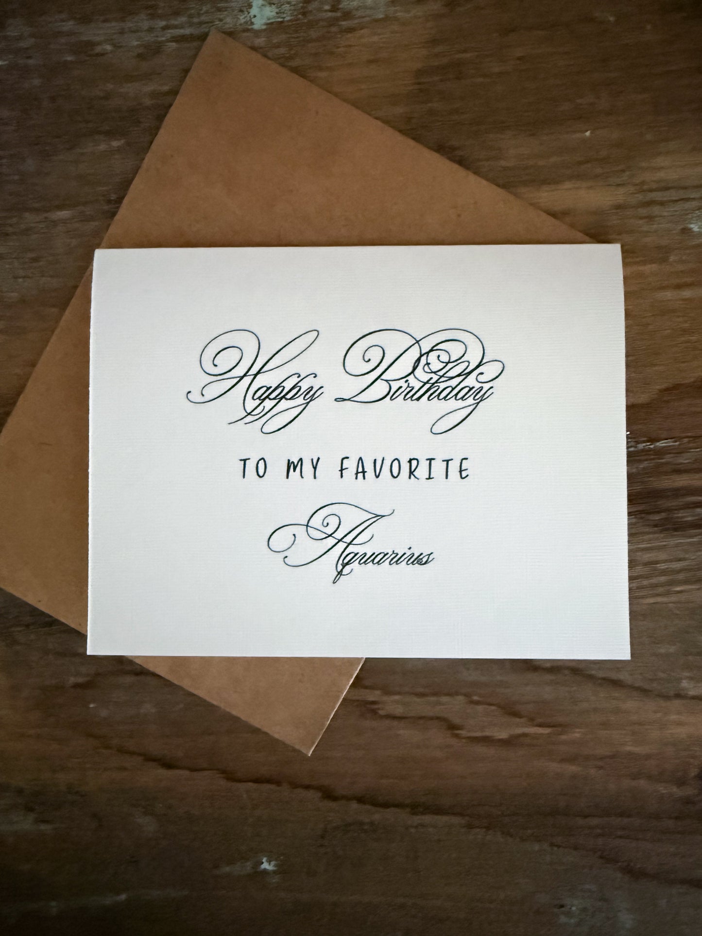 Aquarius Birthday Card Greeting Card (scroll)