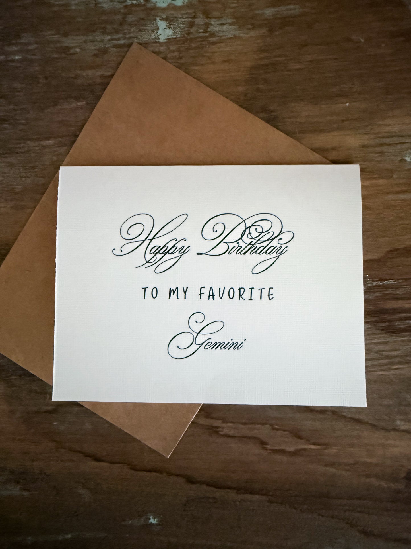 Gemini Birthday Card Greeting Card (scroll)