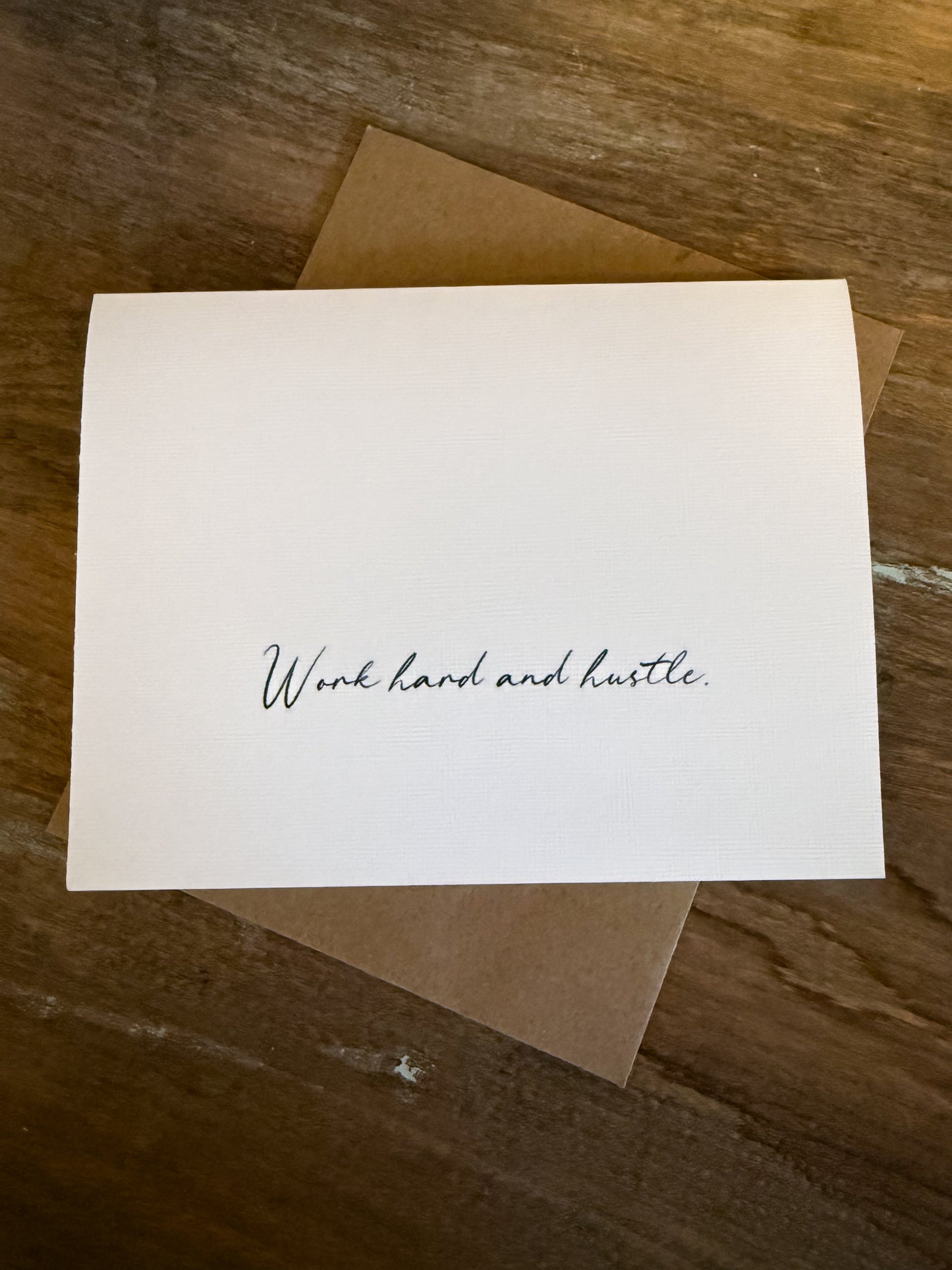Work Hard And Hustle Greeting Card