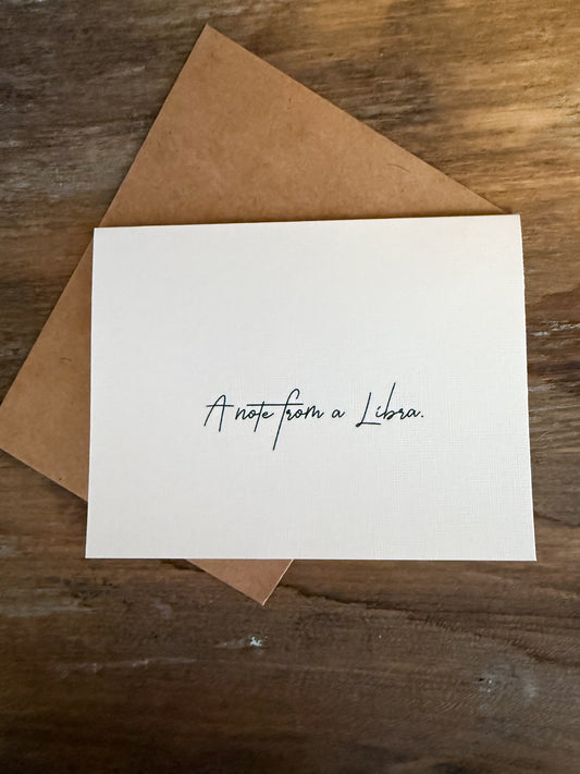 A Note From A Libra Greeting Card (Cali)