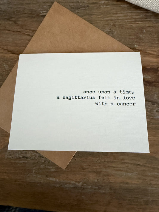 Sagittarius fell in love with a Cancer