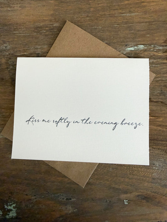Kiss Me Softly In The Evening Breeze Greeting Card