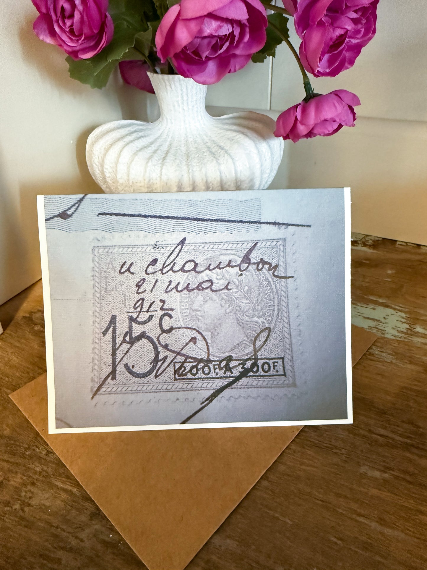 Vintage French Stamp Greeting Card