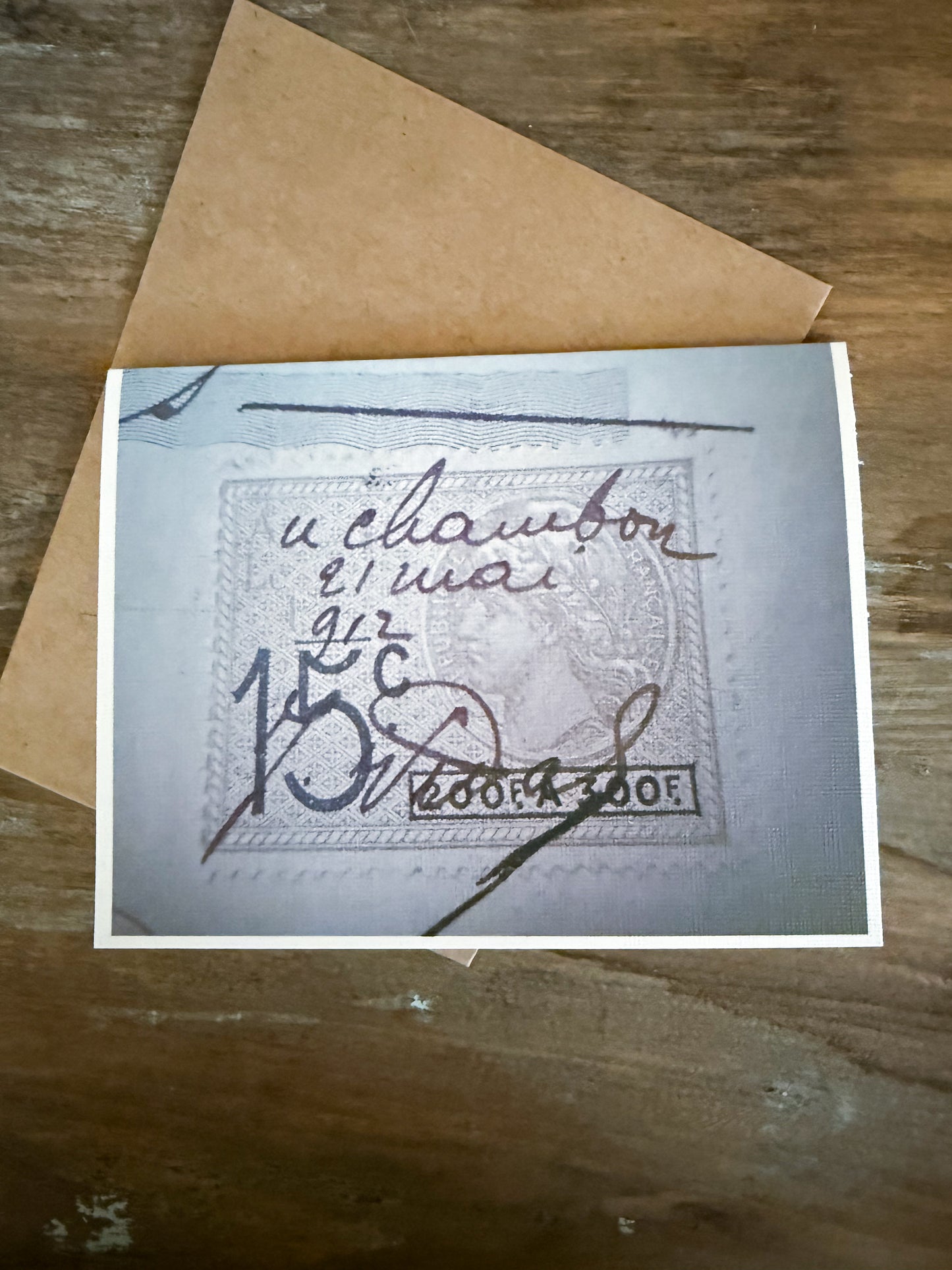 Vintage French Stamp Greeting Card