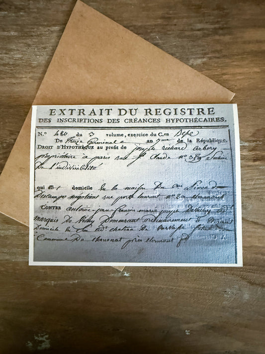 Vintage French Marriage Paper Greeting Card