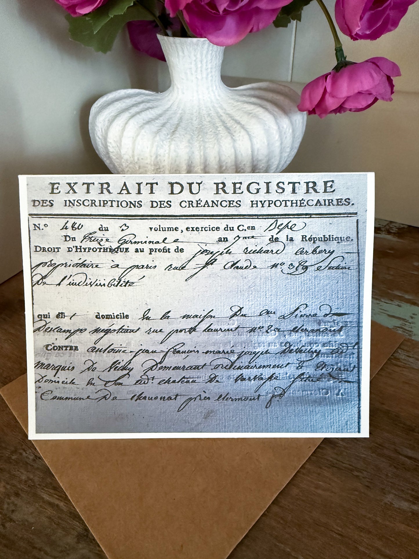 Vintage French Marriage Paper Greeting Card